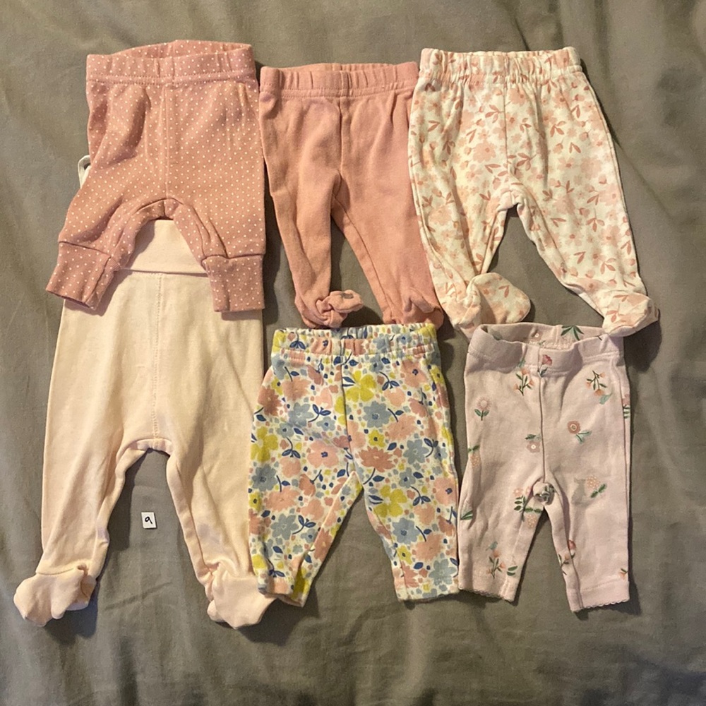 Preemie pants. 3 of them are footy pants.